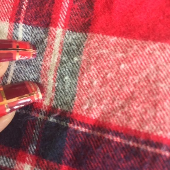 Forever 21 Red and Cream White Flannel Shirt - Picture 5 of 5